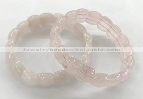 CGB3460 7.5 inches 10*14mm faceted oval rose quartz bracelets