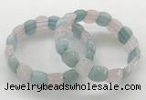 CGB3462 7.5 inches 10*14mm faceted oval mixed gemstone bracelets