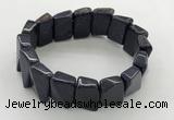 CGB3471 7.5 inches 12*17mm trapezoid blue goldstone bracelets