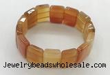 CGB3480 7.5 inches 15*20mm faceted rectangle red agate bracelets