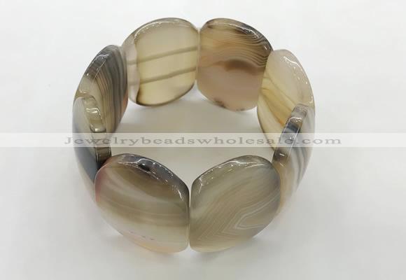 CGB3490 7.5 inches 30*40mm oval agate gemstone bracelets