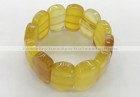 CGB3510 7.5 inches 18*30mm faceted oval agate bracelets