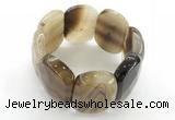 CGB3520 7.5 inches 28*40mm faceted oval agate bracelets