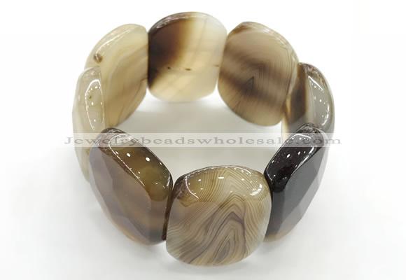 CGB3520 7.5 inches 28*40mm faceted oval agate bracelets