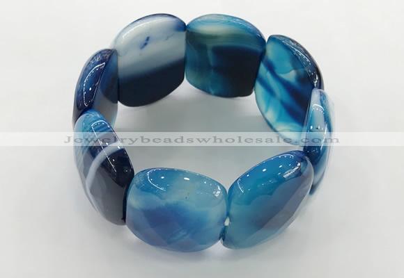 CGB3521 7.5 inches 28*40mm faceted oval agate bracelets