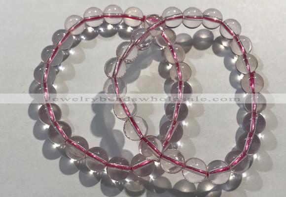 CGB4000 7.5 inches 8mm round rose quartz beaded bracelets