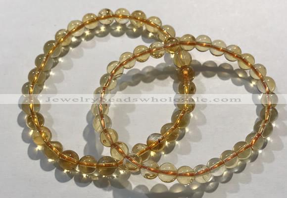 CGB4022 7.5 inches 7mm round citrine beaded bracelets wholesale