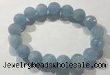 CGB4038 7.5 inches 11mm faceted round aquamarine beaded bracelets