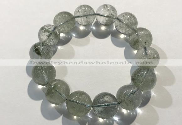 CGB4046 7.5 inches 13mm round green phantom quartz beaded bracelets