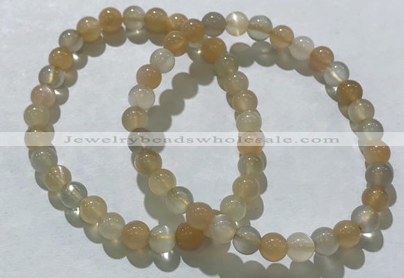 CGB4055 7.5 inches 6mm round moonstone beaded bracelets