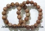 CGB4067 7.5 inches 12mm round sunstone beaded bracelets