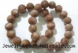 CGB4069 7.5 inches 14mm round sunstone beaded bracelets