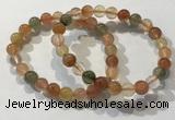 CGB4071 7.5 inches 8mm round mixed rutilated quartz beaded bracelets