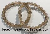 CGB4077 7.5 inches 8mm round golden rutilated quartz beaded bracelets