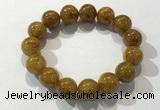 CGB4086 7.5 inches 13mm round golden rutilated quartz beaded bracelets