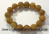 CGB4088 7.5 inches 15mm round golden rutilated quartz beaded bracelets