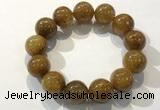 CGB4089 7.5 inches 16mm round golden rutilated quartz beaded bracelets