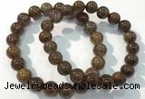 CGB4095 7.5 inches 10mm round rutilated quartz beaded bracelets