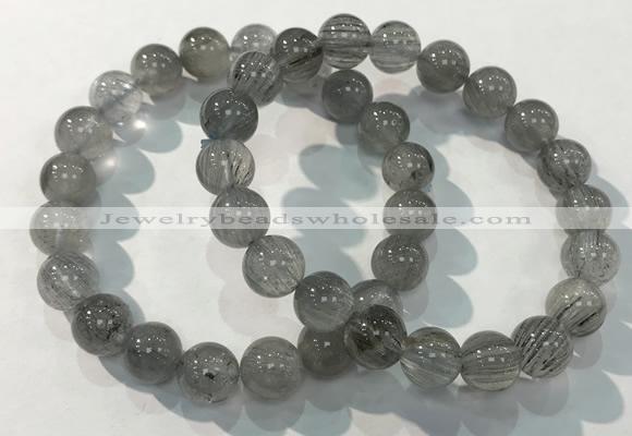 CGB4104 7.5 inches 10mm round rutilated quartz beaded bracelets