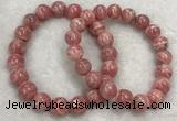 CGB4119 7.5 inches 9.5mm - 10mm round rhodochrosite beaded bracelets