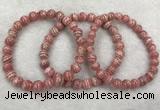 CGB4122 7.5 inches 7mm - 7.5mm round rhodochrosite beaded bracelets