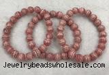 CGB4123 7.5 inches 8.5mm - 9mm round rhodochrosite beaded bracelets