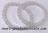 CGB4500 7.5 inches 7mm - 8mm round white moonstone beaded bracelets