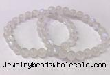 CGB4505 7.5 inches 7mm - 8mm round white moonstone beaded bracelets