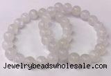 CGB4507 7.5 inches 10mm - 11mm round white moonstone beaded bracelets