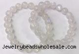 CGB4513 7.5 inches 10mm round white moonstone beaded bracelets