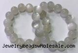 CGB4519 7.5 inches 14mm round white moonstone beaded bracelets