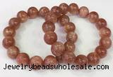 CGB4536 7.5 inches 14mm round golden sunstone beaded bracelets