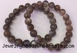 CGB4553 7.5 inches 9mm - 10mm round black sunstone beaded bracelets