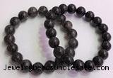 CGB4578 7.5 inches 12mm round black sunstone beaded bracelets