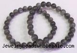 CGB4581 7.5 inches 7mm - 8mm round black sunstone beaded bracelets