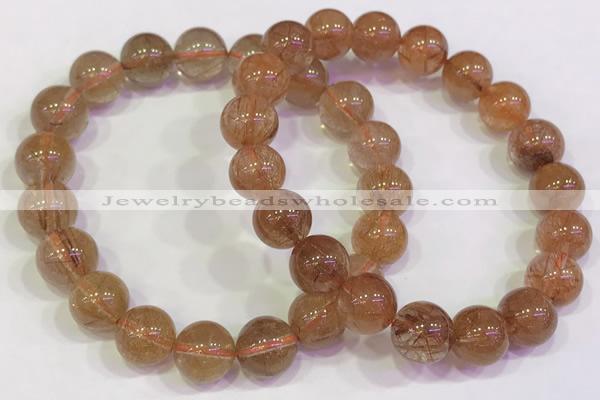 CGB4614 10mm - 11mm round golden rutilated quartz beaded bracelets