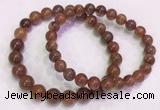 CGB4625 7mm - 8mm round red rutilated quartz beaded bracelets