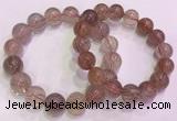 CGB4640 13mm - 14mm round red rutilated quartz beaded bracelets