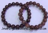 CGB4646 9mm - 10mm round red rutilated quartz beaded bracelets