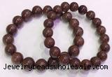 CGB4647 10mm - 11mm round red rutilated quartz beaded bracelets