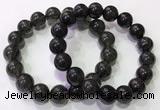 CGB4654 12mm round black rutilated quartz beaded bracelets