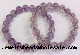 CGB4657 9.5mm - 10mm round purple phantom quartz beaded bracelets