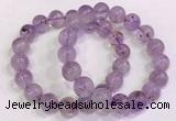 CGB4658 11mm - 12mm round purple phantom quartz beaded bracelets