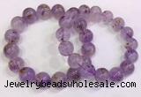 CGB4659 13mm - 14mm round purple phantom quartz beaded bracelets