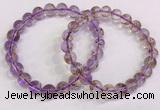 CGB4661 8mm - 9mm round purple phantom quartz beaded bracelets