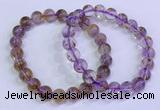 CGB4667 8mm round purple phantom quartz beaded bracelets