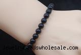 CGB5023 6mm, 8mm round black agate beads stretchy bracelets