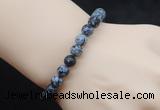 CGB5059 6mm, 8mm round snowflake obsidian beads stretchy bracelets