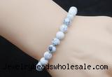 CGB5070 6mm, 8mm round white howlite beads stretchy bracelets