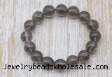 CGB5303 10mm, 12mm round smoky quartz beads stretchy bracelets